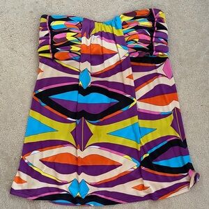 Colorful Strapless Top